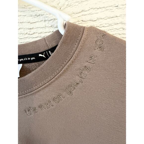 Puma x Lauren London “Summit” Graphic Crewneck Sweatshirt Brown Size Large - Picture 4 of 6